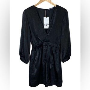 Zara Black Satin Romper size XL